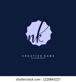 N K NK Initial logo template vector