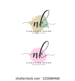 N K NK Initial logo template vector