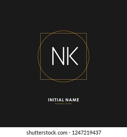 N K NK Initial logo letter with minimalist concept. Vector with scandinavian style logo.