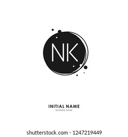 N K NK Initial logo letter with minimalist concept. Vector with scandinavian style logo.