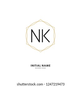 N K NK Initial logo letter with minimalist concept. Vector with scandinavian style logo.
