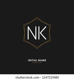 N K NK Initial logo letter with minimalist concept. Vector with scandinavian style logo.