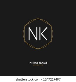 N K NK Initial logo letter with minimalist concept. Vector with scandinavian style logo.