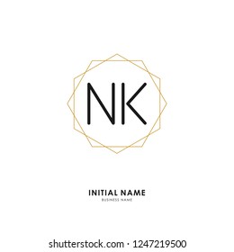 N K NK Initial logo letter with minimalist concept. Vector with scandinavian style logo.