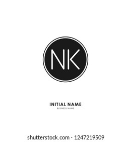 N K NK Initial logo letter with minimalist concept. Vector with scandinavian style logo.
