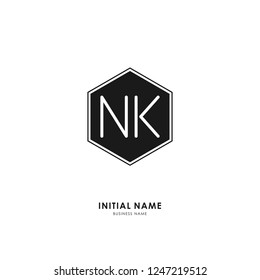 N K NK Initial logo letter with minimalist concept. Vector with scandinavian style logo.