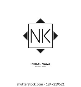 N K NK Initial logo letter with minimalist concept. Vector with scandinavian style logo.