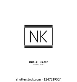 N K NK Initial logo letter with minimalist concept. Vector with scandinavian style logo.