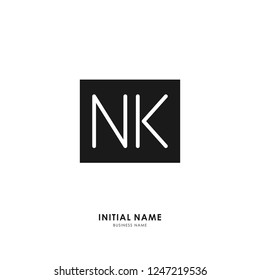 N K NK Initial logo letter with minimalist concept. Vector with scandinavian style logo.