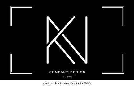 N, KN, Abstract Letters Logo Monogram