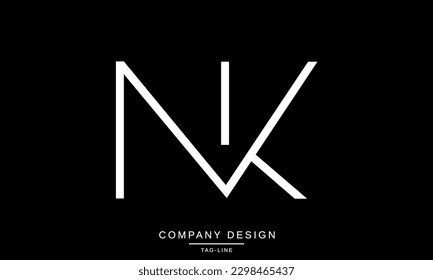 N, KN, Abstract Letters Logo Monogram