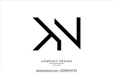 N, KN, Abstract Letters Logo Monogram
