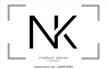 N, KN, Abstract Letters Logo Monogram