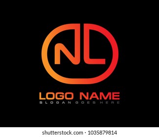 N L Initial circle logo template vector