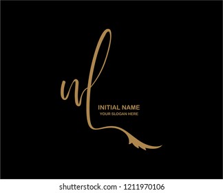 N L Initial Handwriting Logo Template