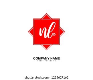 N L Initial Handwriting Logo Template Vector
