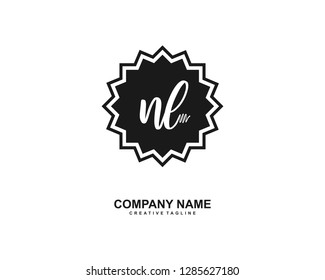 N L Initial Handwriting Logo Template Vector