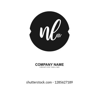 N L Initial Handwriting Logo Template Vector