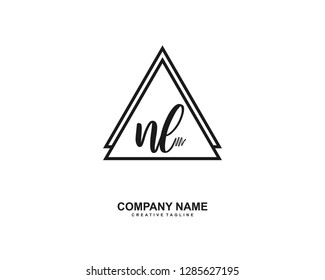 N L Initial Handwriting Logo Template Vector