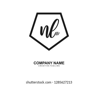 N L Initial Handwriting Logo Template Vector