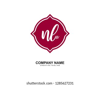 N L Initial Handwriting Logo Template Vector
