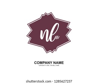 N L Initial Handwriting Logo Template Vector