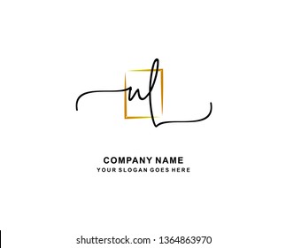 N L Initial Handwriting Logo Template