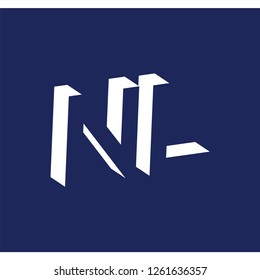 N L initial letter with negative space logo icon vector template