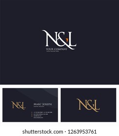 N & L letters Joint logo icon and Business card vector template.