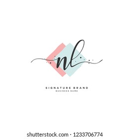 N L NL Initial logo template vector