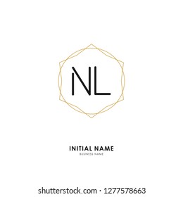 N L NL Initial logo letter with minimalist concept. Vector with scandinavian style logo.