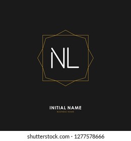 N L NL Initial logo letter with minimalist concept. Vector with scandinavian style logo.