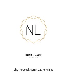 N L NL Initial logo letter with minimalist concept. Vector with scandinavian style logo.