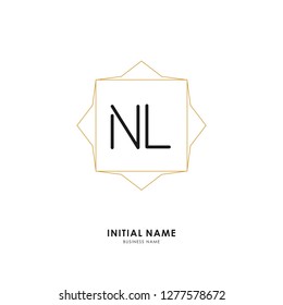N L NL Initial logo letter with minimalist concept. Vector with scandinavian style logo.