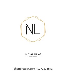 N L NL Initial logo letter with minimalist concept. Vector with scandinavian style logo.