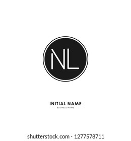 N L NL Initial logo letter with minimalist concept. Vector with scandinavian style logo.