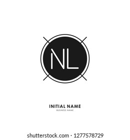 N L NL Initial logo letter with minimalist concept. Vector with scandinavian style logo.