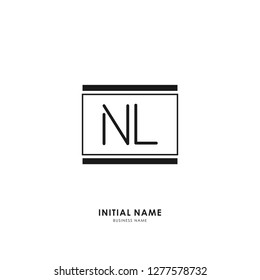 N L NL Initial logo letter with minimalist concept. Vector with scandinavian style logo.