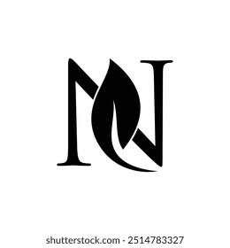  N leaf icon logo design for your business 