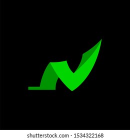 N leaf logo design with modern concept