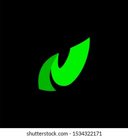 N leaf logo design with modern concept