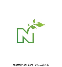 n diseño de logotipo de hoja y plantillas de vector premium