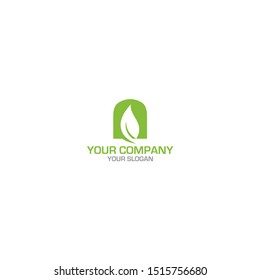 N Leaf Logo Design vector