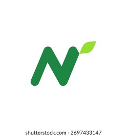 N Leaf Media crescer Logotipo da natureza moderna