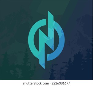 n lette logo design vector