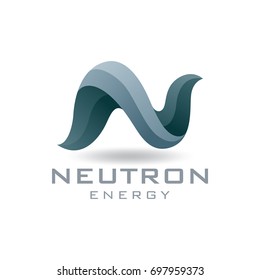 N letter abstract 3D logo