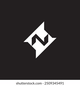 N letter abstract shape logo. Logo abstrak huruf N.