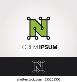 N Letter Abstract Vector Logo Design Template. Creative Typographic Concept Icon