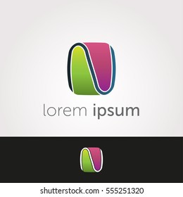 N Letter Abstract Vector Logo Design Template. Creative Typographic Concept Icon