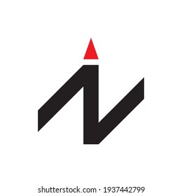 N letter with up arrow logo design vector